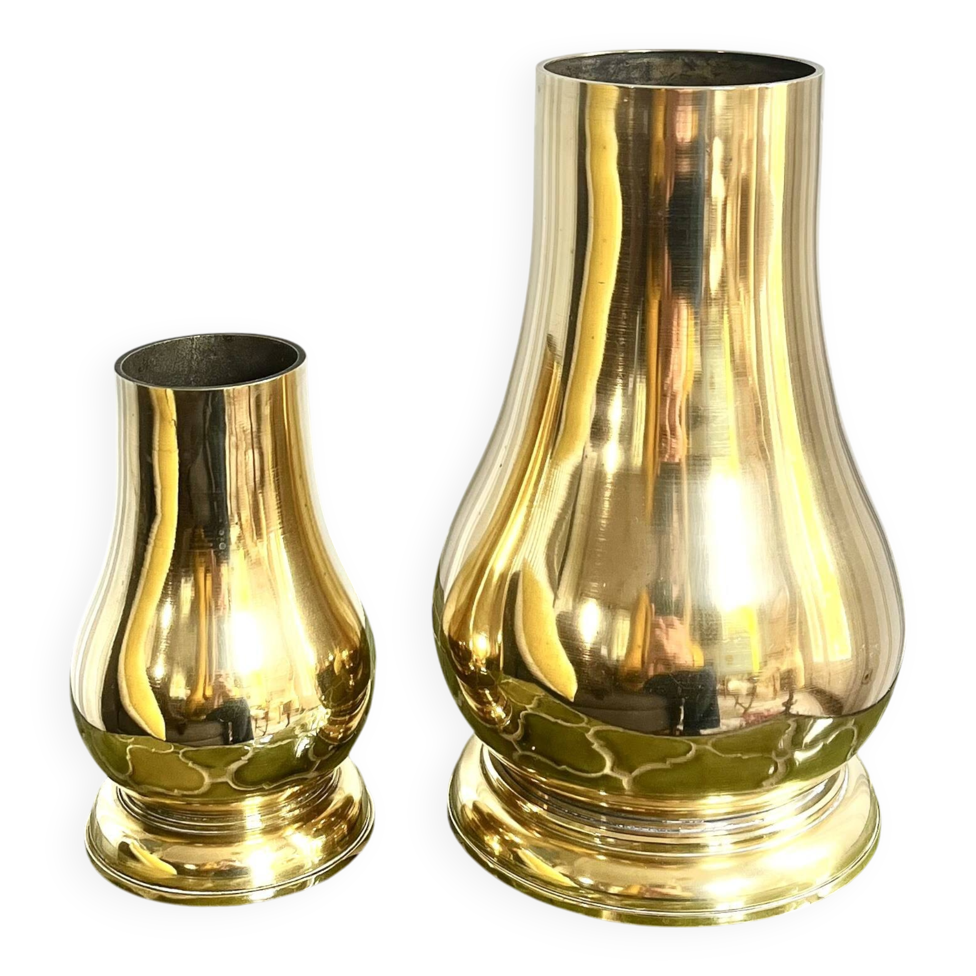 Pair of brass vases