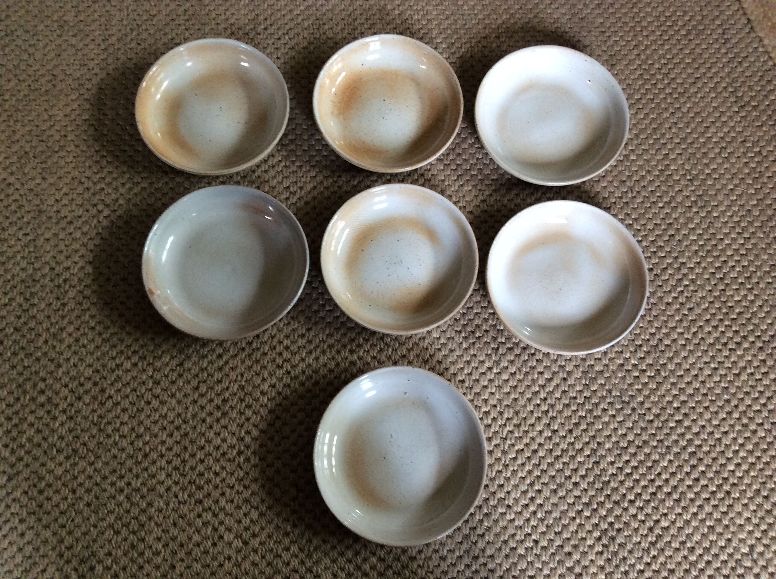 Series of 7 hollow sandstone plates