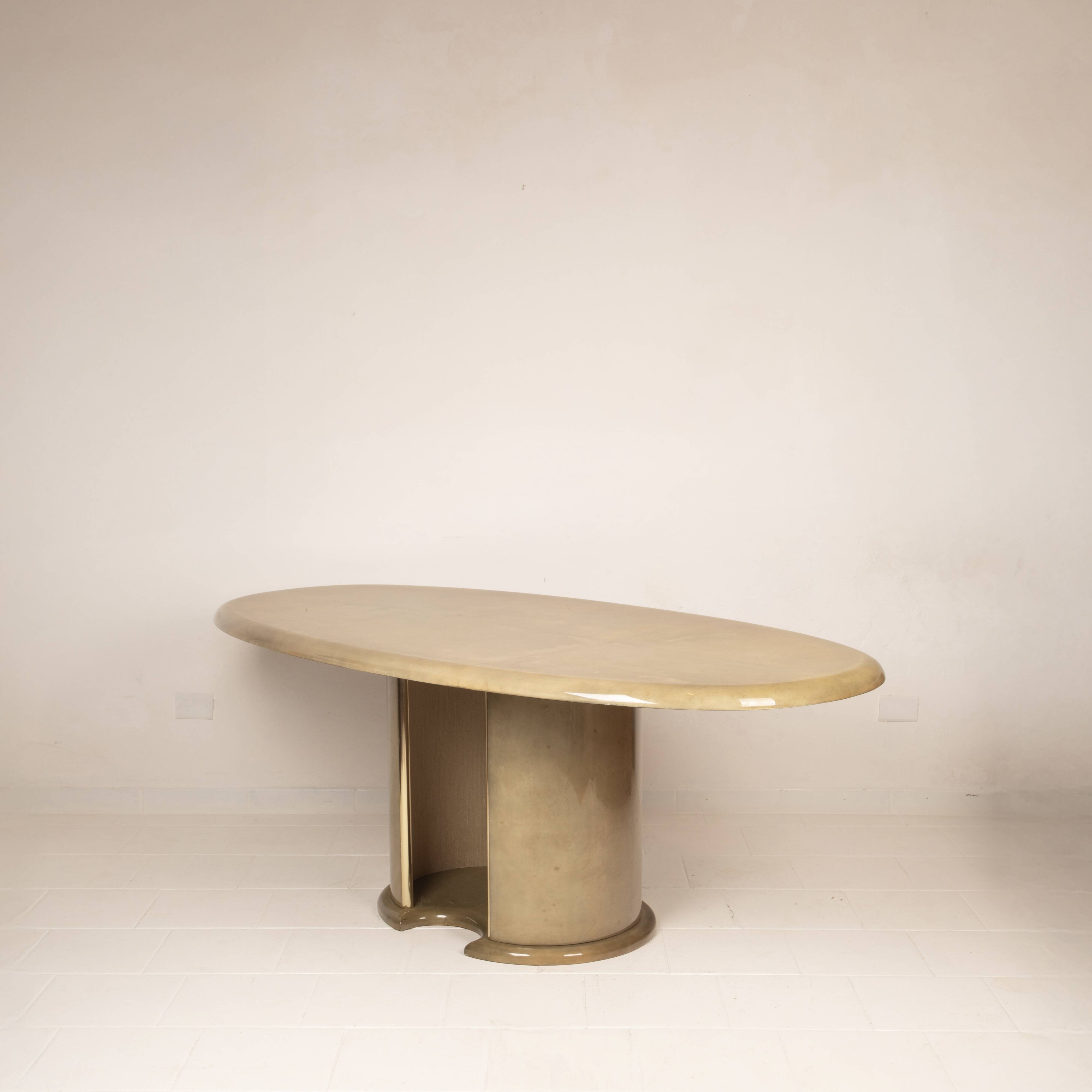 Angelo Mazzola parchment table produced by Ar.Vi Salpol, 1980