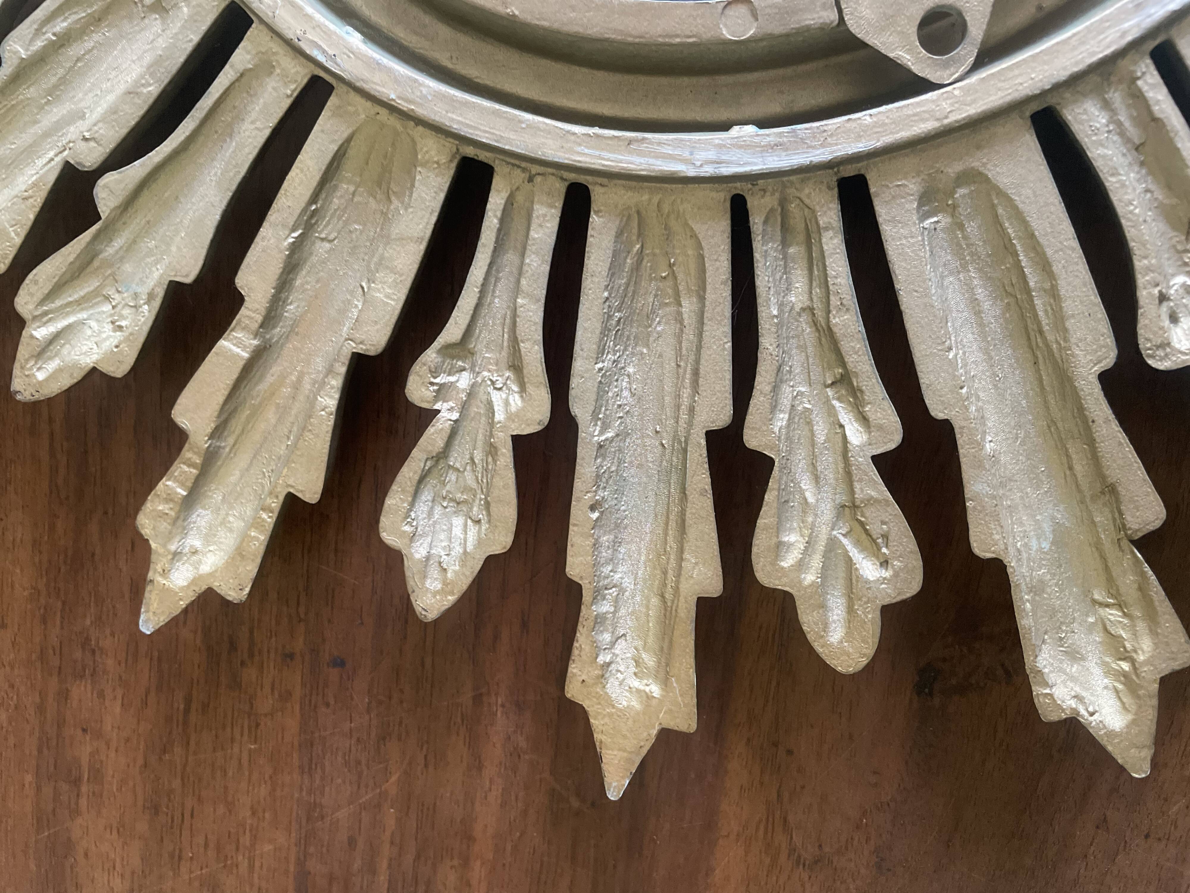 70'S golden resin sun mirror