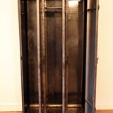 Industrial metal cloakroom with rounded corners.