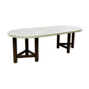 table à manger ovale en marbre du milieu du siècle
