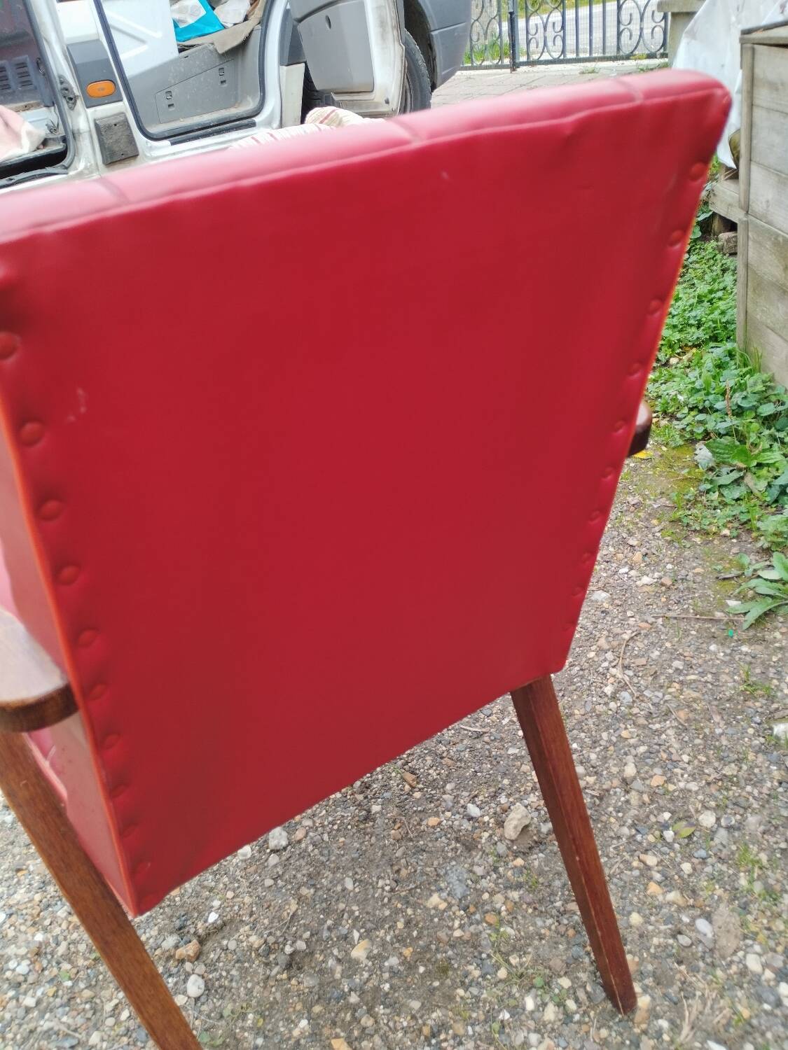 Paire de fauteuils anciens pieds compas