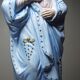 Grande Sainte Vierge au Sacré Coeur en biscuit polychrome ancienne