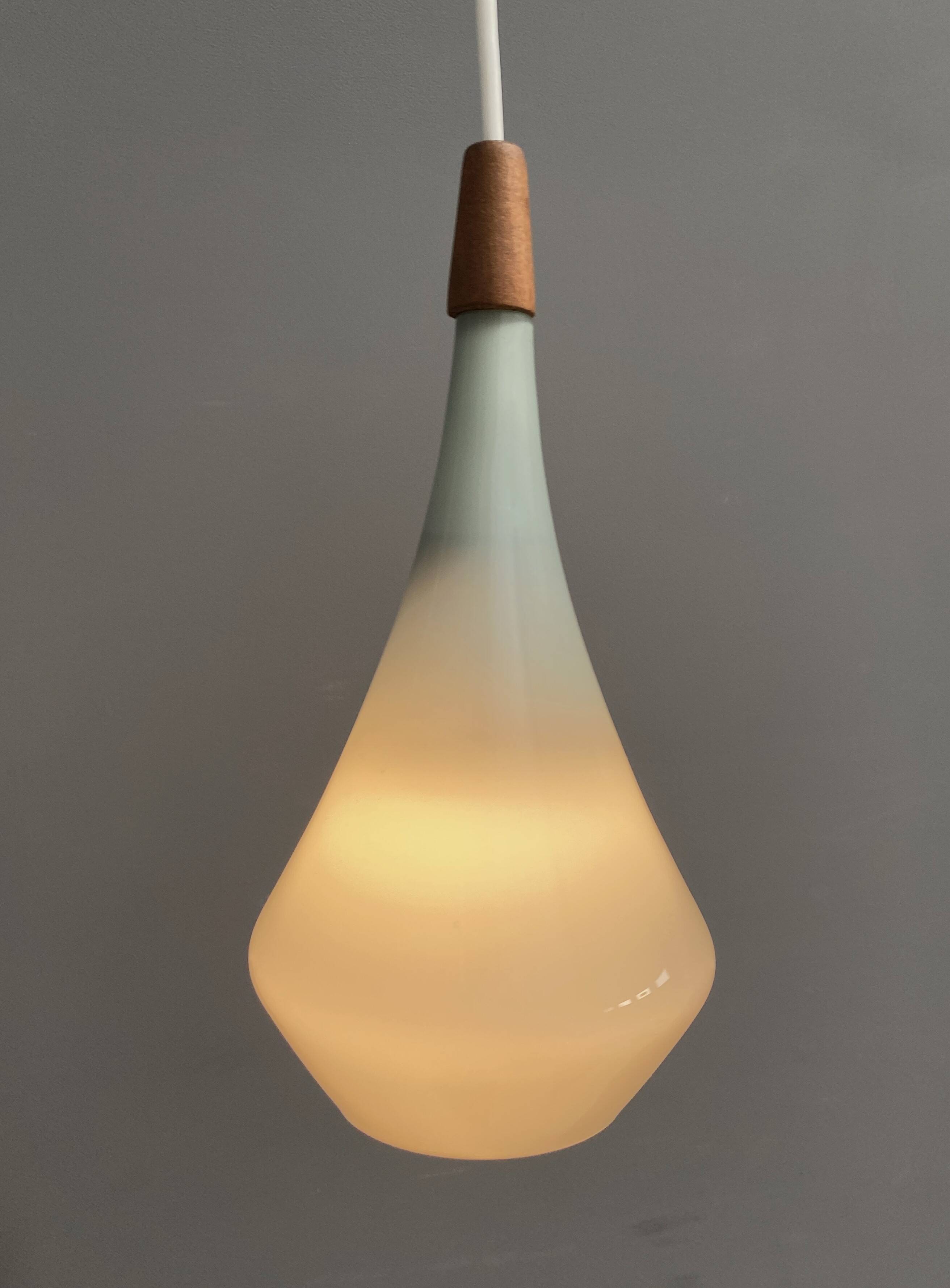 Holmegaard grey glass hanging lamp 1960s