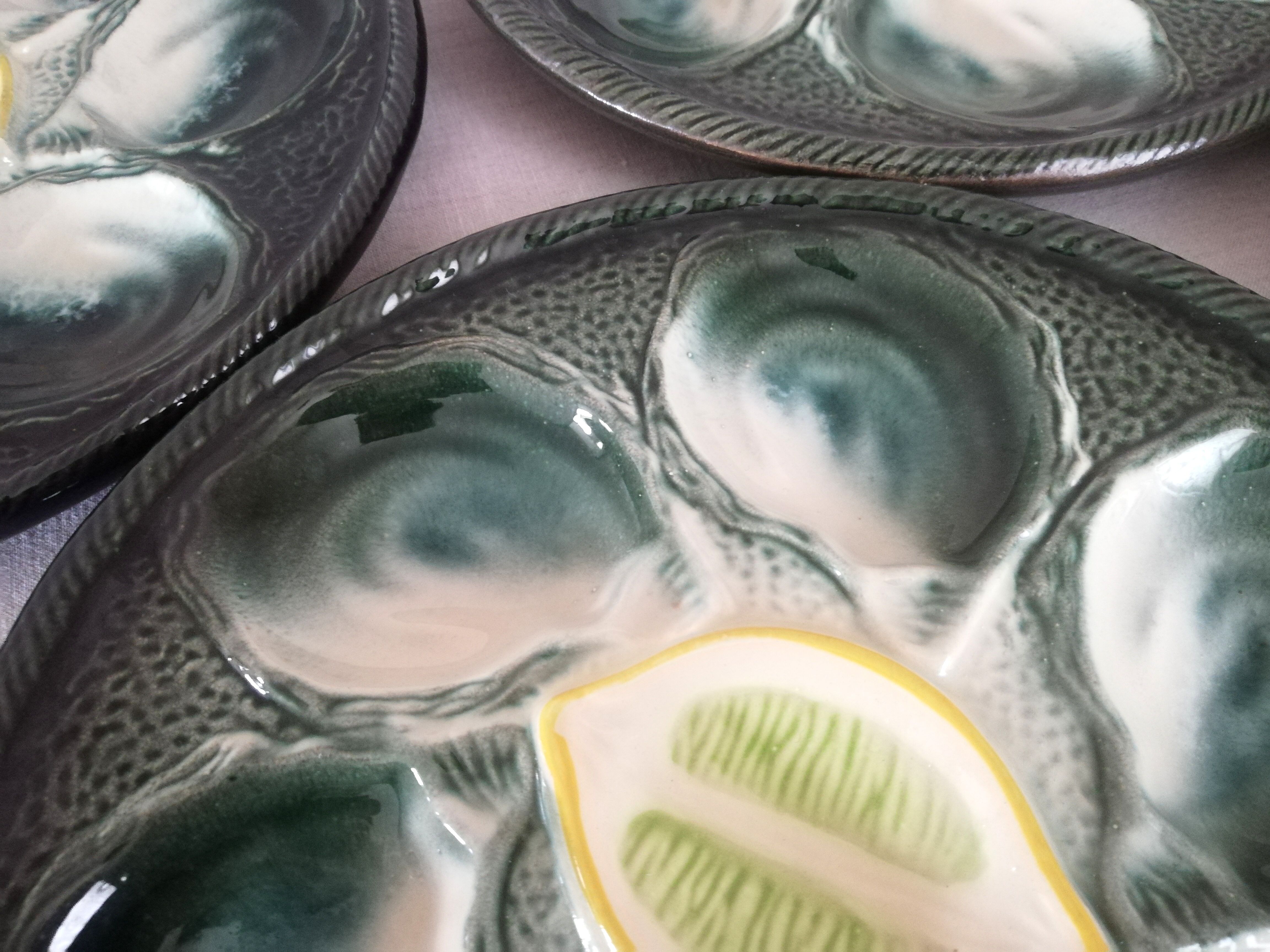 6 oyster plates Saint Clement 4589