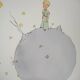 Antoine de Saint-Exupéry: The Little Prince on the asteroid, lithograph