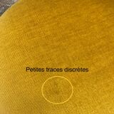 Pouf en velours moutarde, années 60-70
