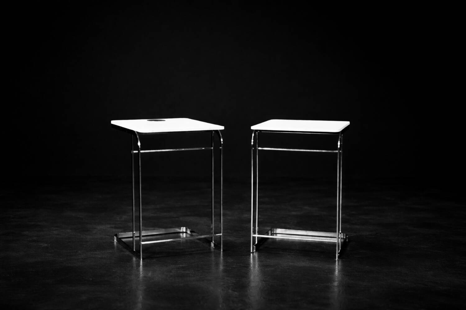Vintage Mid-Century Italian Modern White Coffee Tables Carlotta