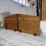 Pair of modernist constructivist wall-mounted bedside tables