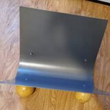 Postmodern wood and metal magazine rack by Habitat, 1990