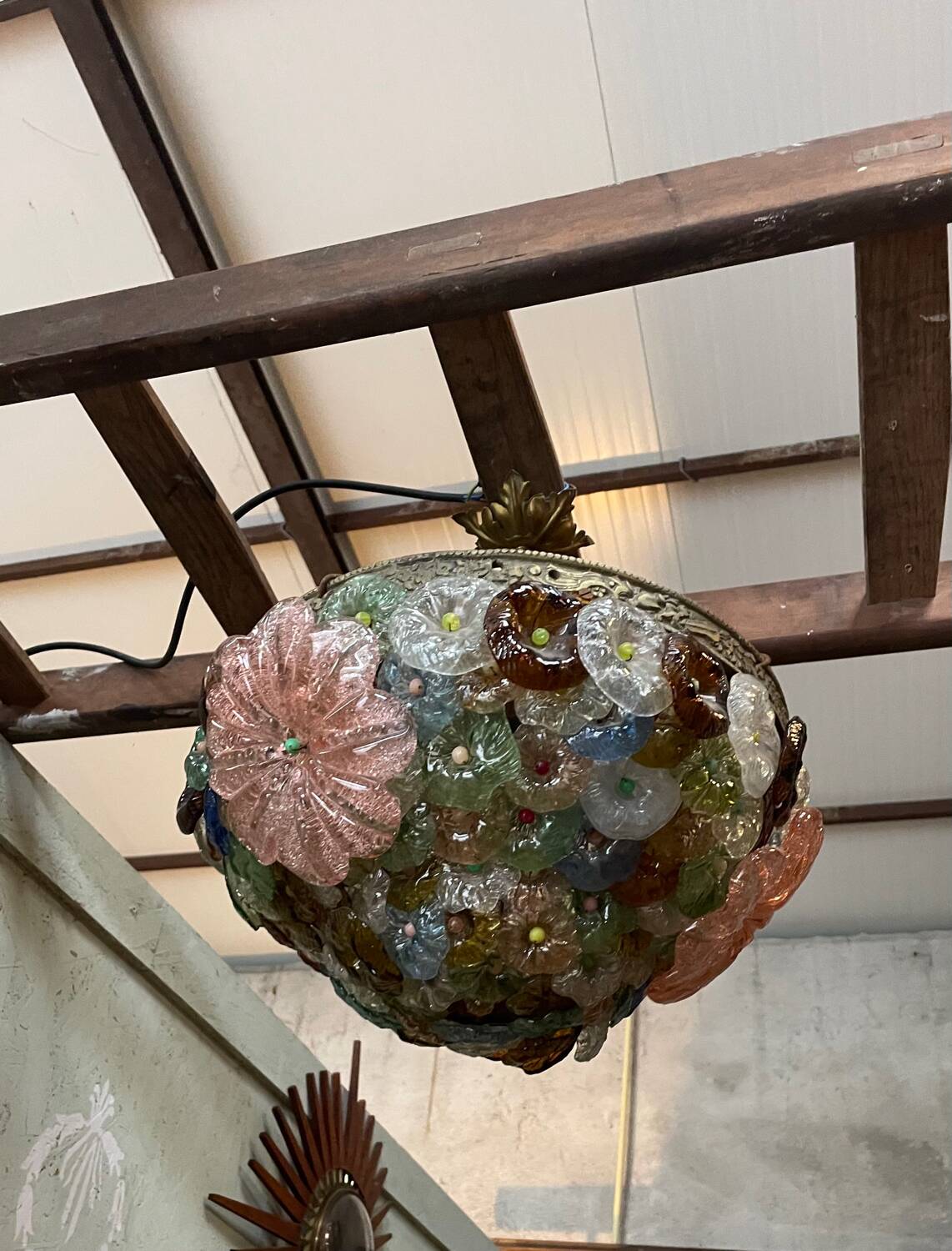 Murano glass ceiling light chandelier Barovier & Toso Flowers