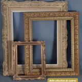 Montparnasse frame with keys carved ceruse wood 62x53 cm, foliage 46x38 cm SB