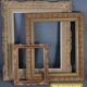 Montparnasse frame with keys carved ceruse wood 62x53 cm, foliage 46x38 cm SB