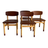 Quatre chaises basses Kvetny et Sonners Stolefabrik Danemark 1960