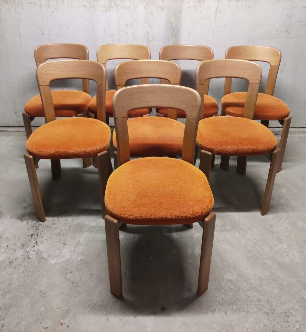 Suite of 8 Bruno Rey chairs