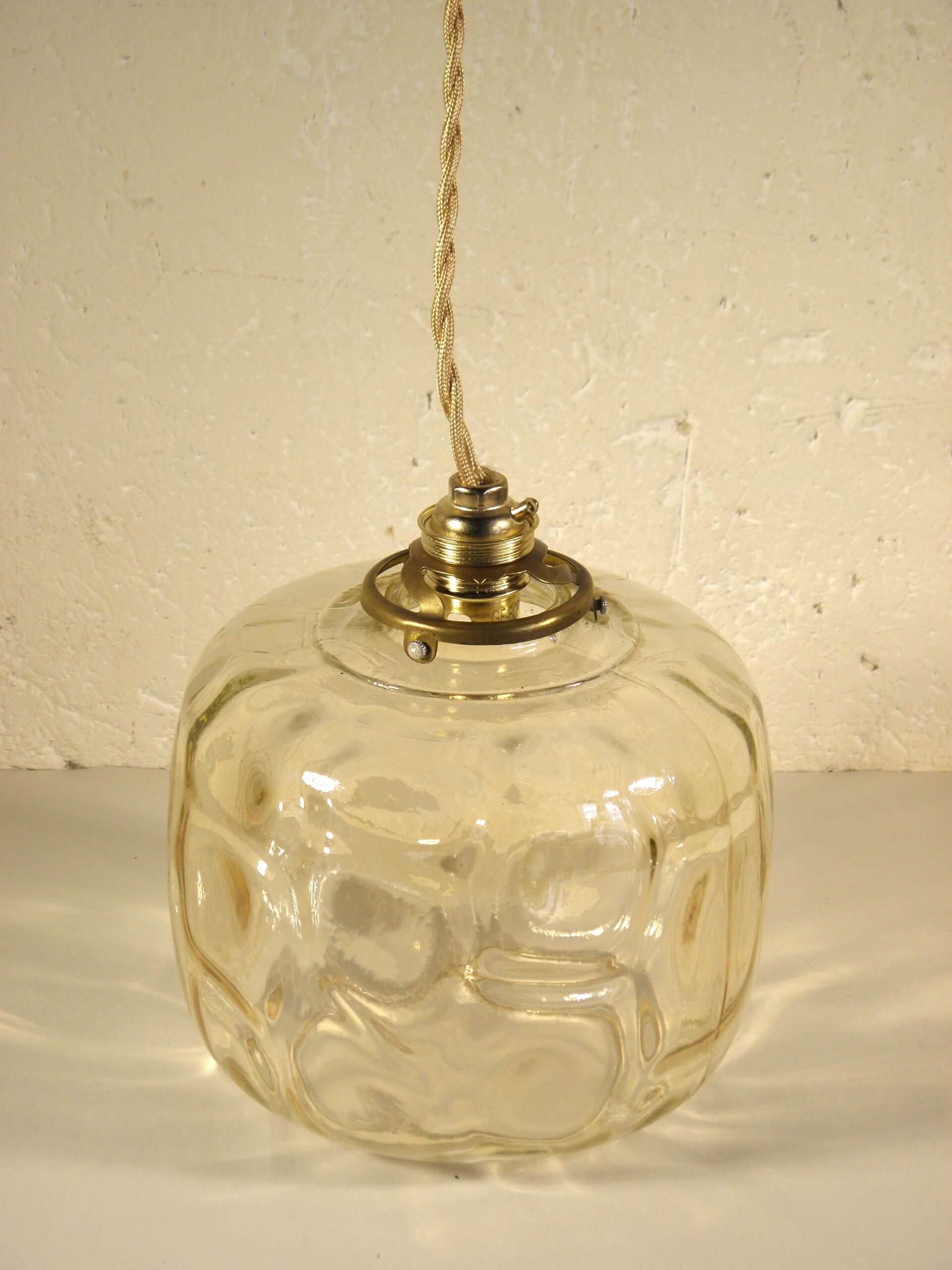 60s glass pendant light