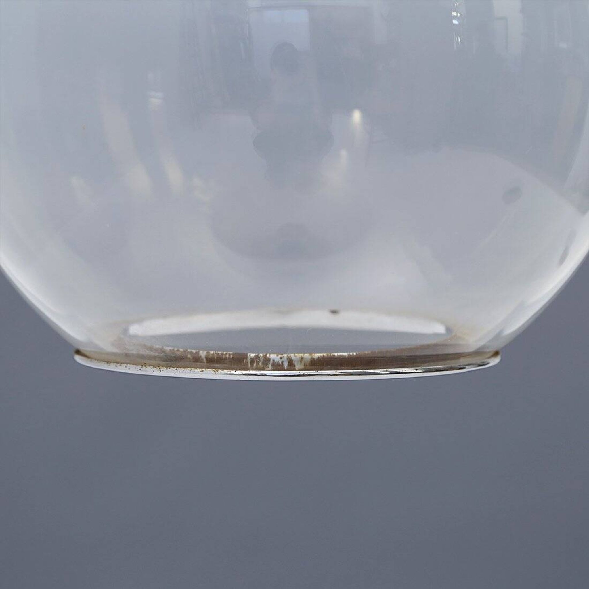 Glass and chrome metal ceiling light, 1970s