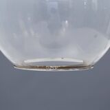 Glass and chrome metal ceiling light, 1970s