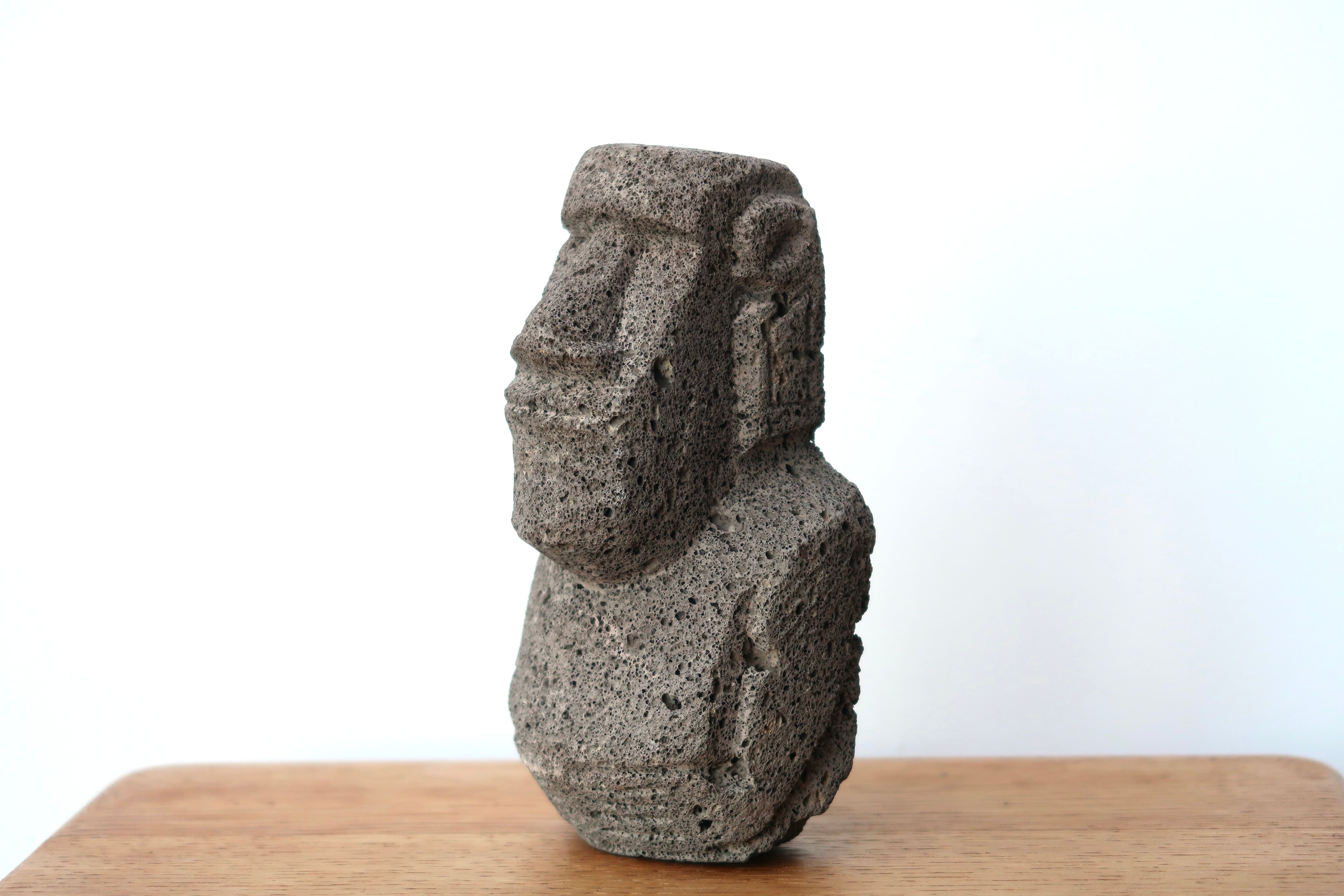 Stone paperweight of a giant Moai, 70s