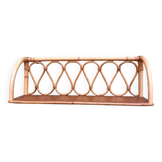 Vintage rattan shelf from the 60s