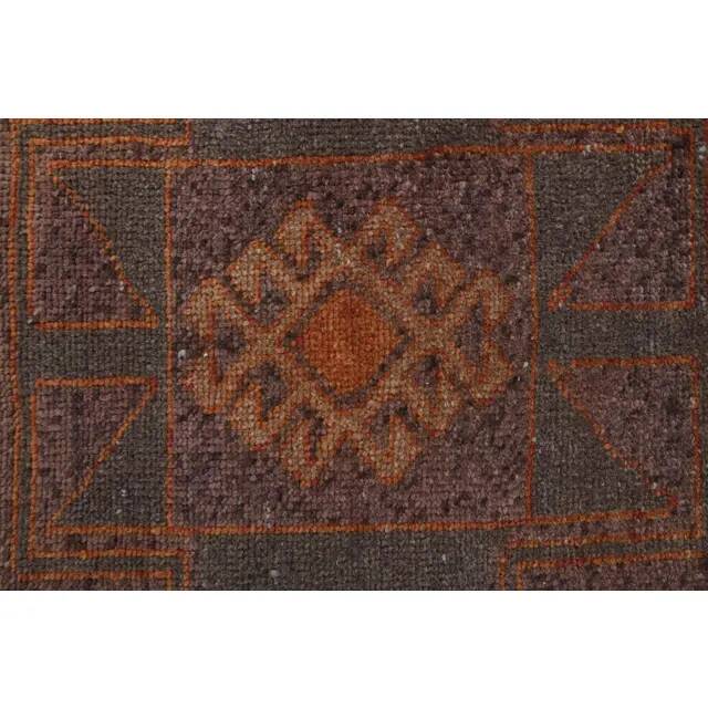 Vintage Turkish Oushak handmade cotton red wool runner 110x370