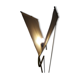 Floor lamp yellow foot lampshade parchment veil