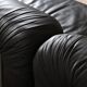 Modular sofa in black leather by Rodolfo Bonetto for Tecnosalotto, 1960s