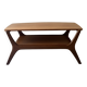 Scandinavian coffee table with 2 wooden tops, Netherlands 1970.