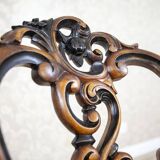 Vintage Walnut Chairs in Light Green, 1890s, Set of 5