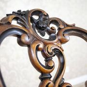 Vintage Walnut Chairs in Light Green, 1890s, Set of 5
