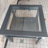 Glass and teak table