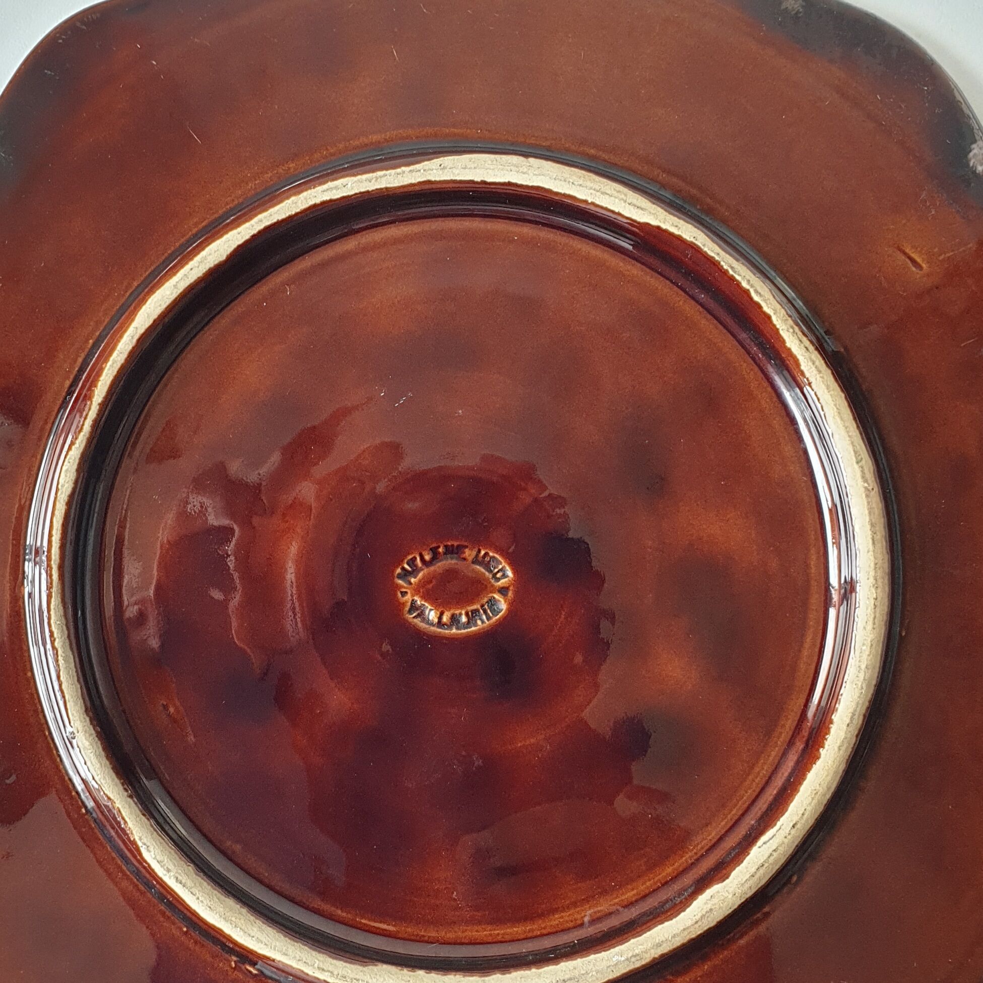 Vallauris ceramic dish signed Helene Ugo vintage 1960s