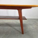Danish Mid Century Teak Coffee Table with Shelf, 1960s