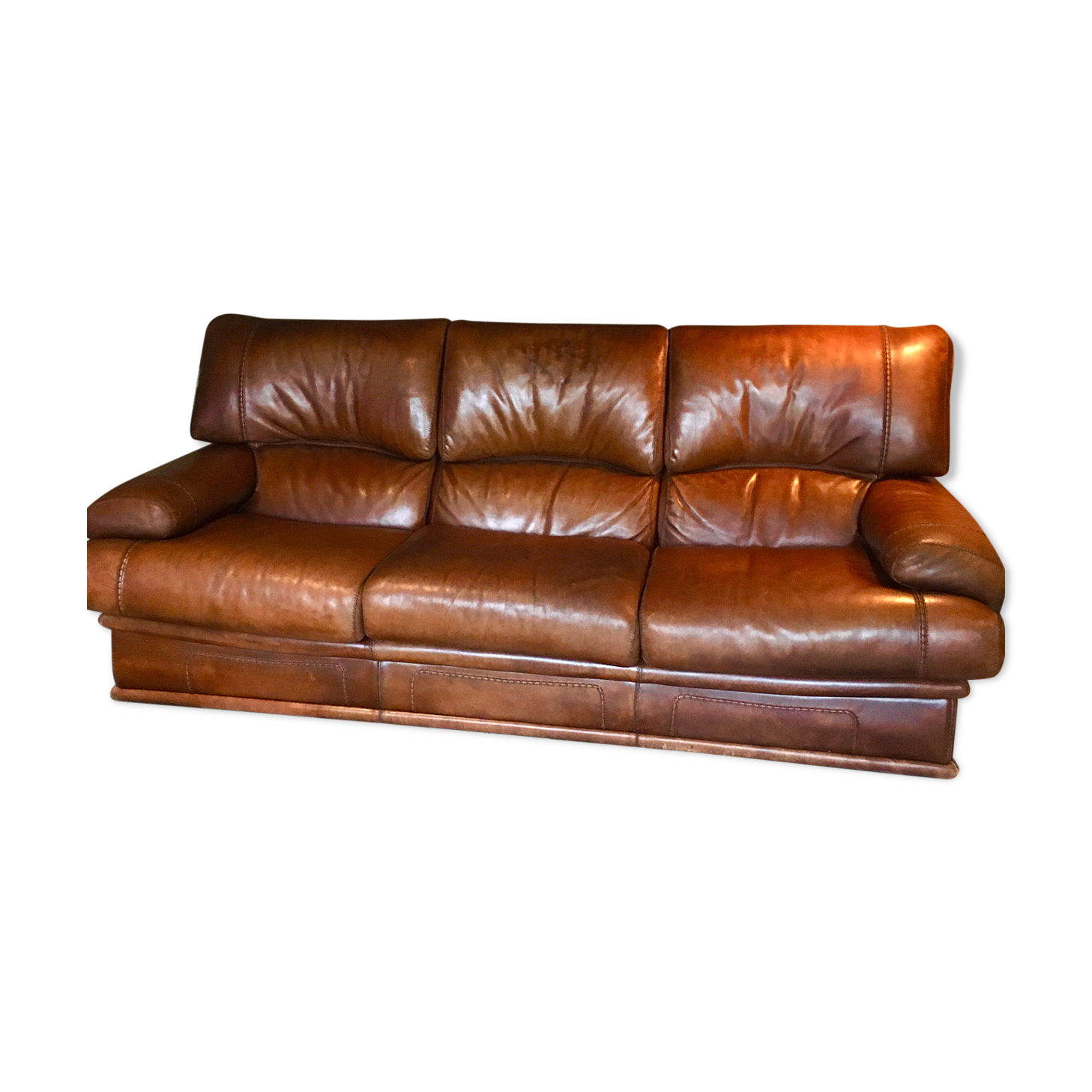 Sofa and leather armchair