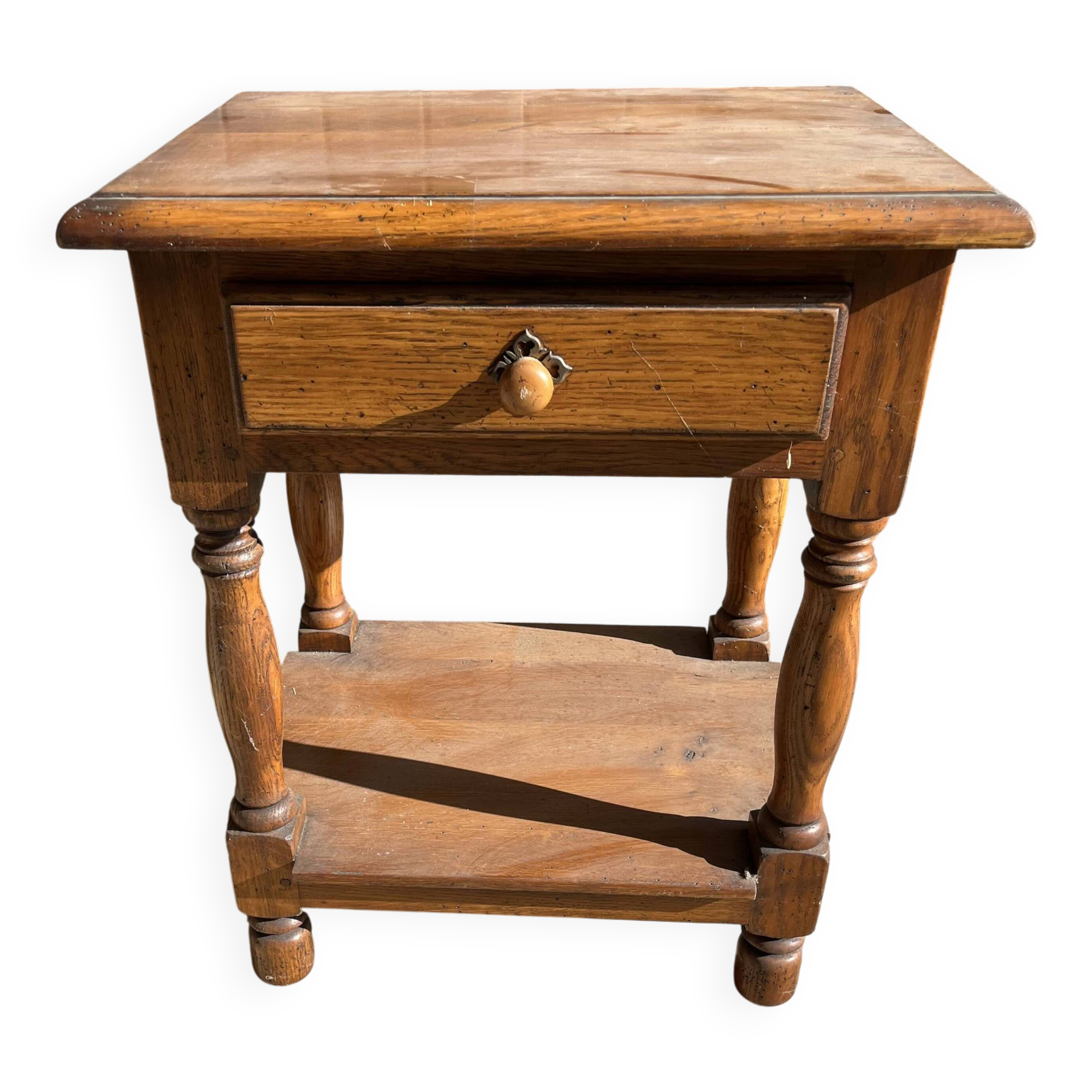 Solid oak bedside table
