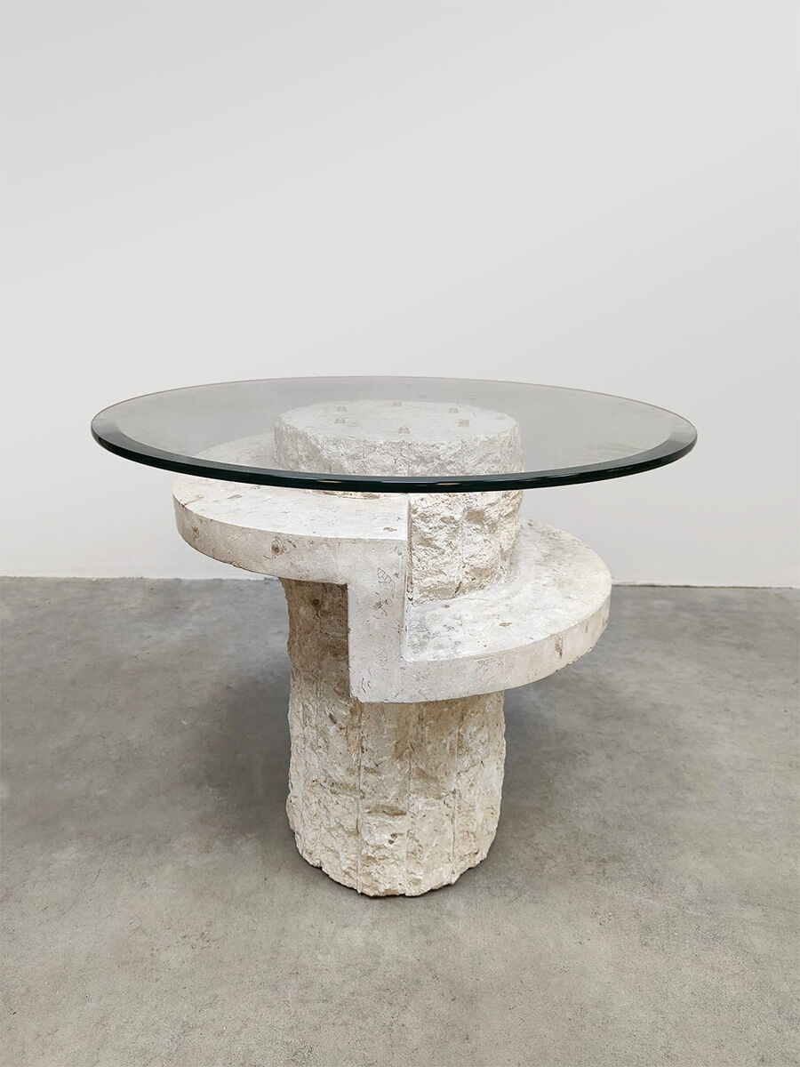 Vintage Mactan stone coffee table Magnussen Ponte 1980