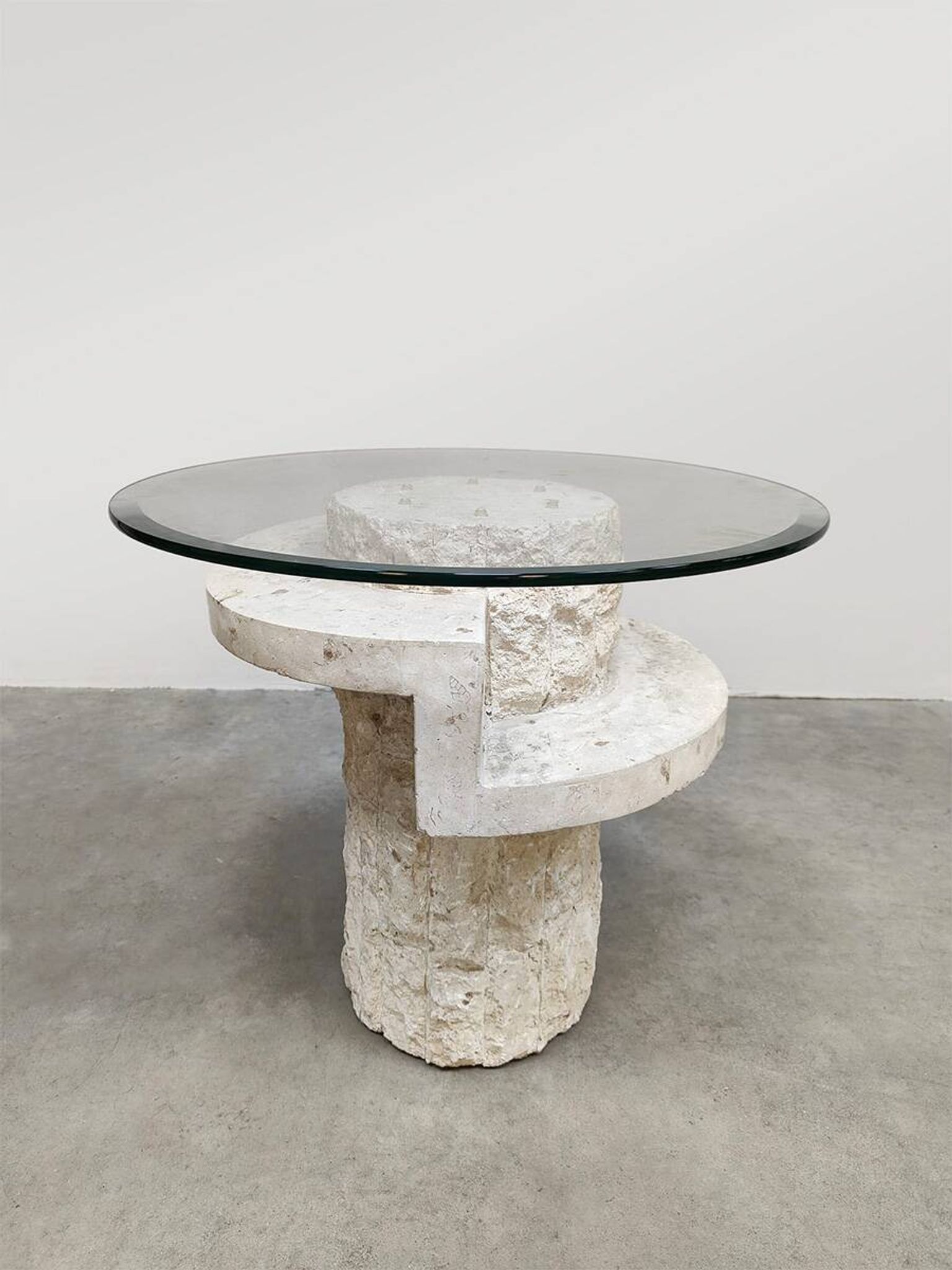 Vintage Mactan stone coffee table Magnussen Ponte 1980