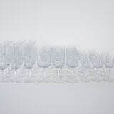 Set of crystal glasses, Italian design, 1970s, made in Italy
