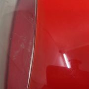 Massive Belgium red plexiglass UFO Space Age pendant light, 1970