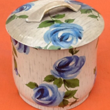 1950s Old lithographed box Blue pink décor