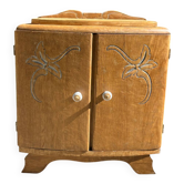 Two-door wooden bedside table