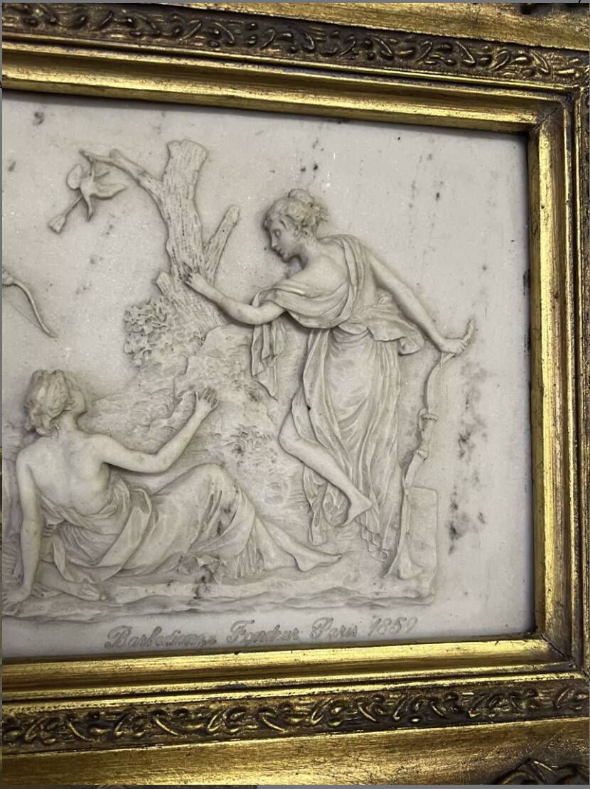 Marble bas-relief, Barbedienne Fondeur, Paris 1859