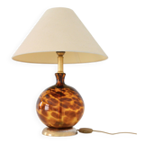 Lampe boule verre soufflé et porcelaine Art déco vintage (Numéroté)