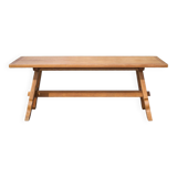 Table de ferme ancienne en bois, table bois, table de salle à manger, brutaliste, chalet, campagne,