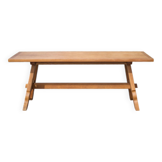 Table de ferme ancienne en bois, table bois, table de salle à manger, brutaliste, chalet, campagne,