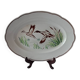 Digoin Sarreguemines dish, hand-painted decoration of wild birds