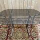 Tubular chrome and smoked glass dining table, 1970