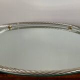 Vintage Italy tray in silver and gold metal