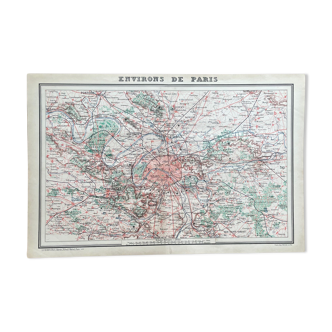 1883 - Map of the surroundings of Paris